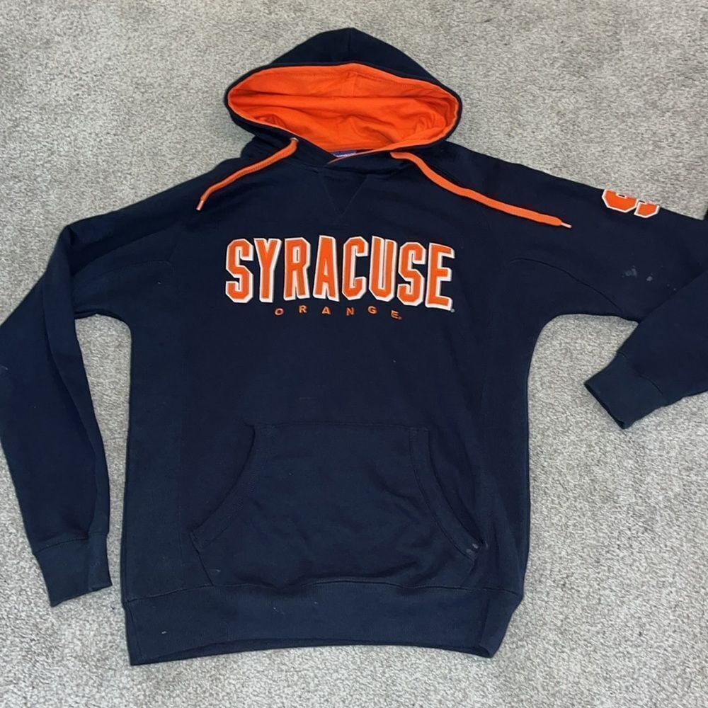 Worn stained Syracuse Orange Orangemen hooded hoodie sweatshirt